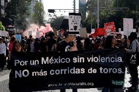 Protest Against For Resumption Of Bullfights