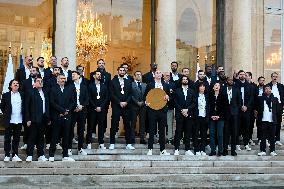 France's Handball Team At  The Elysee Palace In Paris