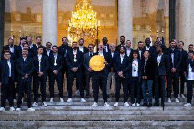 France's Handball Team At The Elysee - Paris