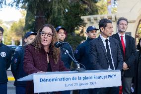 Inauguration Of Samuel Paty Place - Cannes