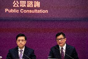 Hong Kong Government Press Conference On Article 23 Legislation Public Consultation