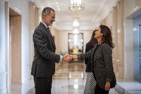 King Felipe Receives The Brazil-Spain Chamber of Commerce Directors