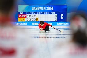 (SP)SOUTH KOREA-GANGNEUNG-WINTER YOUTH OLYMPIC GAMES-CURLING-MIXED DOUBLES ROUND ROBIN SESSION-CHN VS TUR