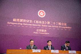 CHINA-HONG KONG-BASIC LAW-ARTICLE 23-LEGISLATION-PUBLIC CONSULTATION-PRESS CONFERENCE (CN)
