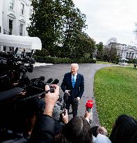 President Joe Biden Departs The White House On His Way To Miami Florida