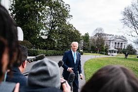 President Joe Biden Departs The White House On His Way To Miami Florida