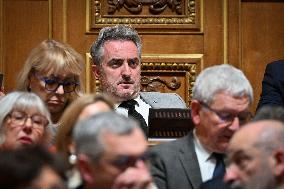 Bruno Le Maire during the speech presenting PM Attal's general policy  at Senate - Paris