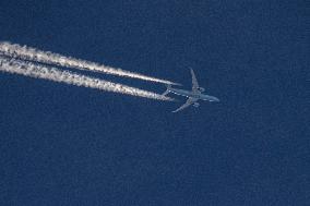 Air Canada Boeing 787 Dreamliner Flying Over Europe