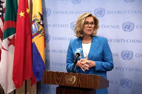Senior Humanitarian And Reconstruction Coordinator For Gaza Press Conference At The United Nations In New York City