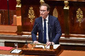 PM Attal General Political Declaration At National Assembly - Paris
