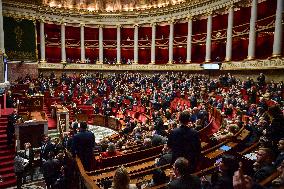 Vote to inclusion of abortion or the Voluntary into the French Constitution at National Assembly - Paris