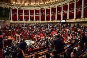 Vote to inclusion of abortion or the Voluntary into the French Constitution at National Assembly - Paris