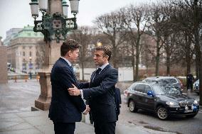 Macron Holds Talks At The Parliament - Stockholm