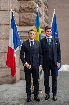 Macron Holds Talks At The Parliament - Stockholm