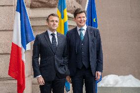 Macron Holds Talks At The Parliament - Stockholm