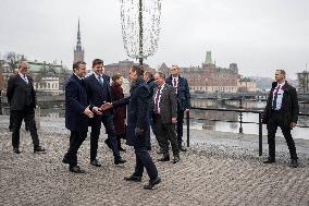 Macron Holds Talks At The Parliament - Stockholm