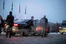 Macron And King XVI Carl Gustav Hold A Press Conference - Stockholm