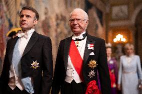 Gala Dinner For French Presidential Couple - Stockholm