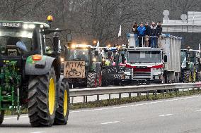 Farmers Block A35 Motorway - Strasbourg