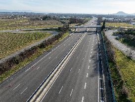 Unusual Empty A7 Motorway - Pont d’Isere