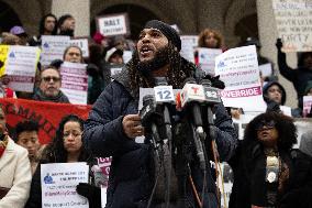 NYC City Council Members And Supporters Rally To Urge Override Of Mayor Eric Adams Vetoes