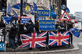 Protest On The Fourth Anniversary Of Brexit In London