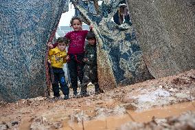 Jindires, One Year After The Earthquake, Camps Sink Into Mud And Clay