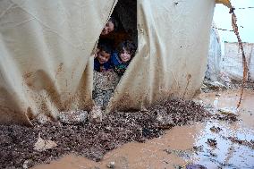 Jindires, One Year After The Earthquake, Camps Sink Into Mud And Clay