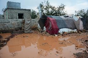 Jindires, One Year After The Earthquake, Camps Sink Into Mud And Clay