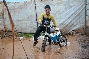 Jindires, One Year After The Earthquake, Camps Sink Into Mud And Clay