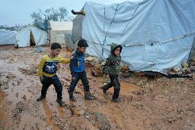 Jindires, One Year After The Earthquake, Camps Sink Into Mud And Clay