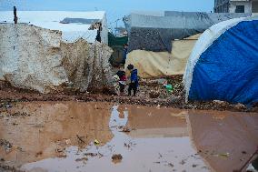 Jindires, One Year After The Earthquake, Camps Sink Into Mud And Clay