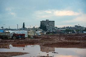 Jindires, One Year After The Earthquake, Camps Sink Into Mud And Clay