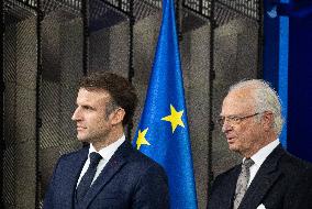 French President Macron pays a two-day state visit to Sweden, Day 2