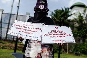 Animal Rights Activists Reiterated Their Demand For A Ban On The Dog And Cat Meat Trade In Indonesia.