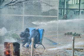 Farmers Set Some Fire Ouside The EU Parliament - Brussels