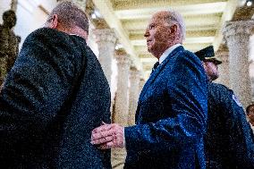 US President Joe Biden delivers remarks at the National Prayer Breakfast