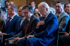 US President Joe Biden delivers remarks at the National Prayer Breakfast