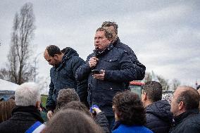 French Farmers Block The A6 Highway Near Paris