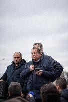 French Farmers Block The A6 Highway Near Paris