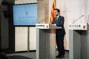 Pere Aragones Announces The Drought Emergency In Catalonia.