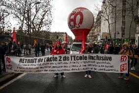 Demonstration Of The Teachers - Paris