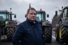 French Farmers Block The A6 Highway Near Paris