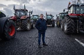 French Farmers Block The A6 Highway Near Paris