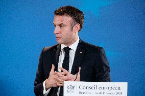 President Emmanuel Macron Press Conference - Brussels