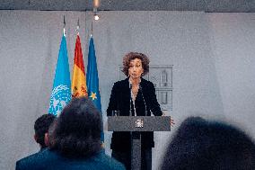 Audrey Azoulay Meets With Pedro Sanchez - Madrid