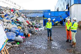 Queen Maxima Visits Recycling Center - Eindhoven