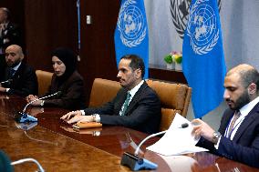 United Nations SEcretary General Meets WithThe Prime Minister Of Qatar