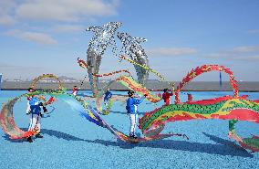 A Colorful Ribbon Dragon in Yantai