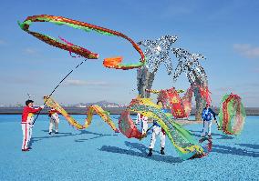 A Colorful Ribbon Dragon in Yantai